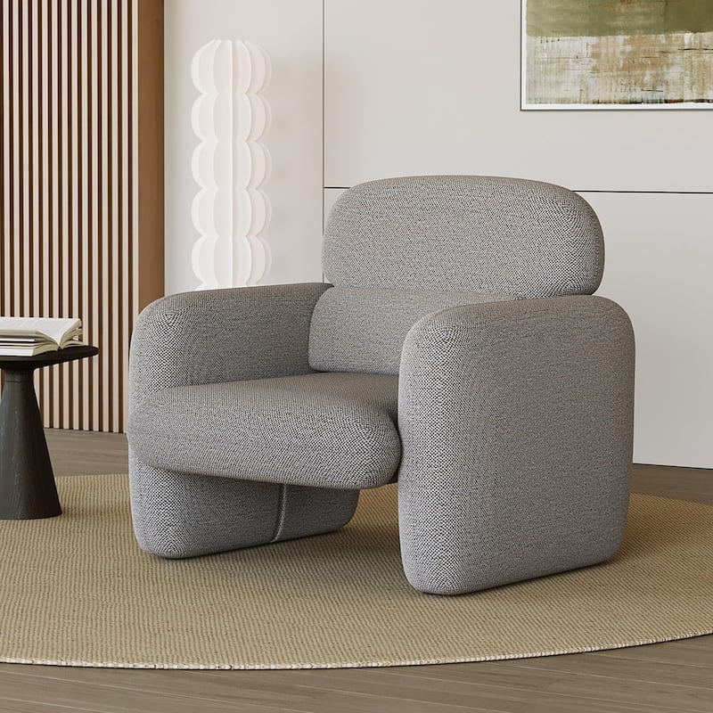 Modern Accent Chair, Wood Frame Sofa Chair, Comfortable Reading Armchair for Living Room - Green