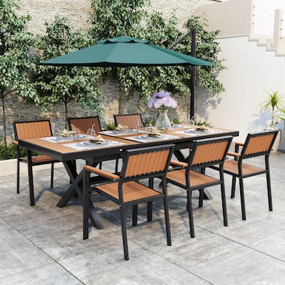 Outdoor Patio Dining Freedom Flexible Set with 6 Chairs for Personalized Arrangements