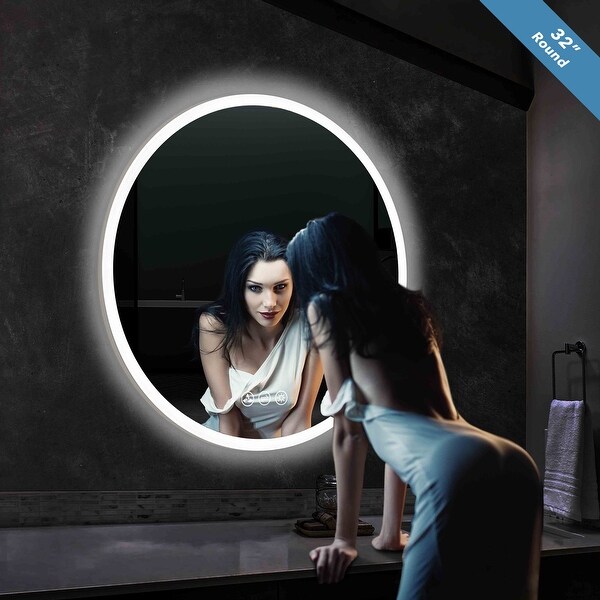 BED & BATH BEYOND ウォールミラー 　鏡　ミラー　46x56 Smart Bathroom LED Mirror with Antifog, Dimmer, Adjustable
