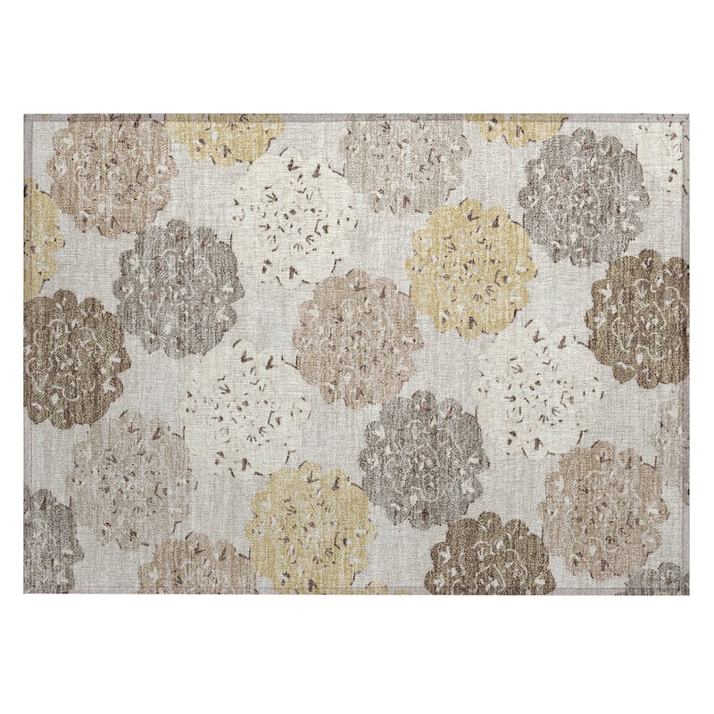 Machine Washable Indoor/ Outdoor Global Motif Chantille Rug