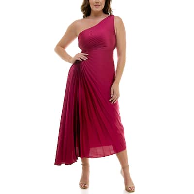 Nicole Miller Pleated One Shoulder Dress