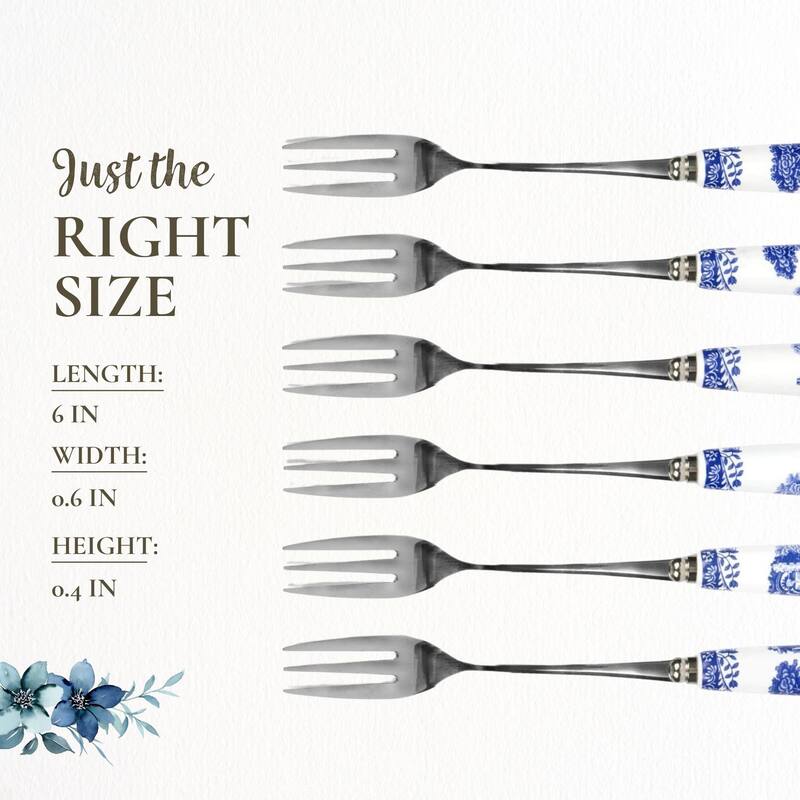 Spode Blue Italian Set of 6 Pastry Forks - 6 piece