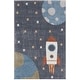 preview thumbnail 8 of 22, Nourison Astra Machine Washable Graphic Area Rug 2'2" x 4' - Blue/Sky