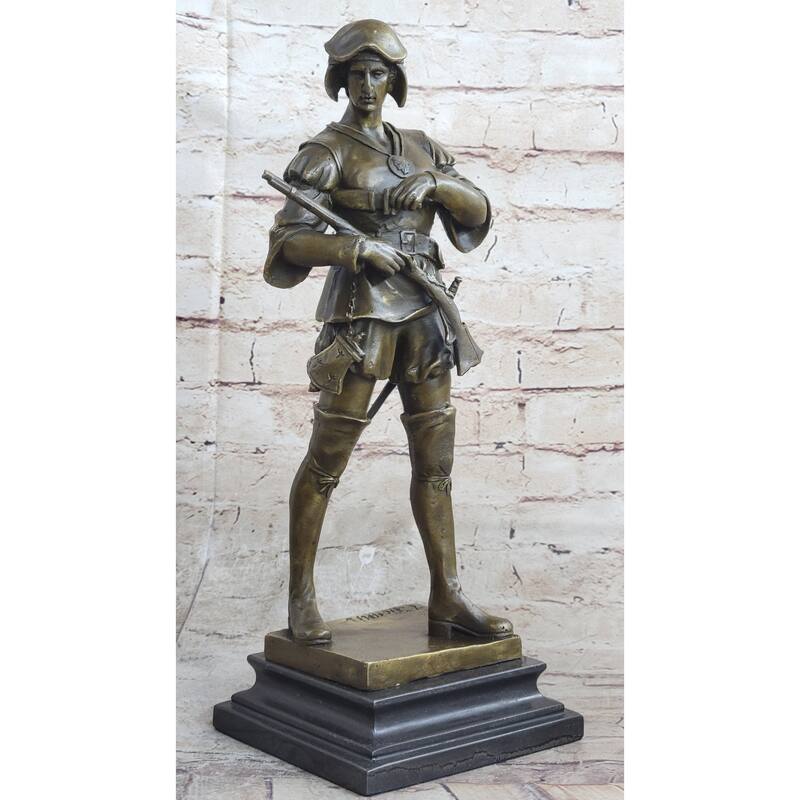 Bronze Sculpture; Picault Emile Louis, Signed, Figure Of Warrior, Le Devoir, 1