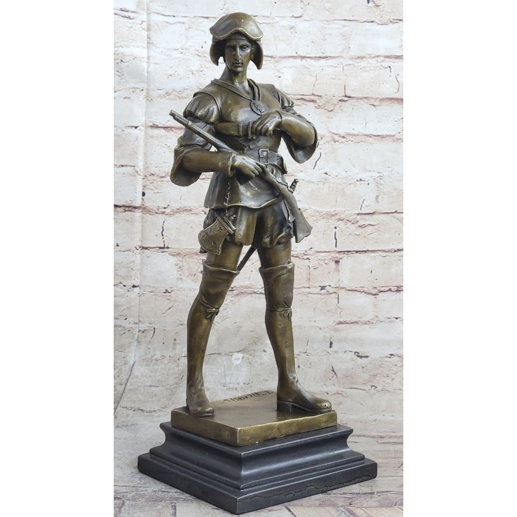 Bronze Sculpture; Picault Emile Louis, Signed, Figure Of Warrior, Le Devoir, 1