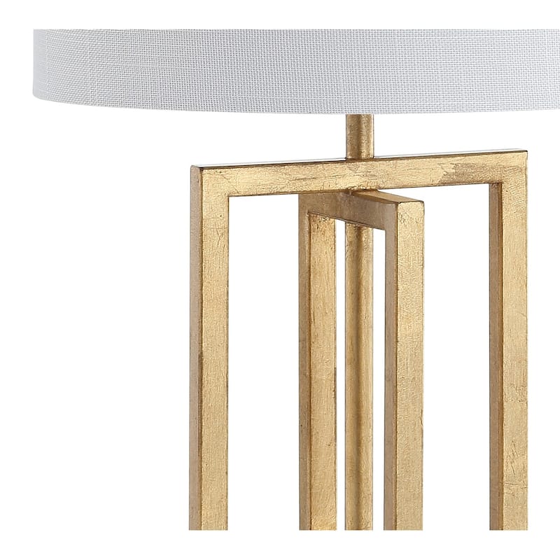 Julienne 20.25" Metal/Marble LED Table Lamp, Gold by JONATHAN Y