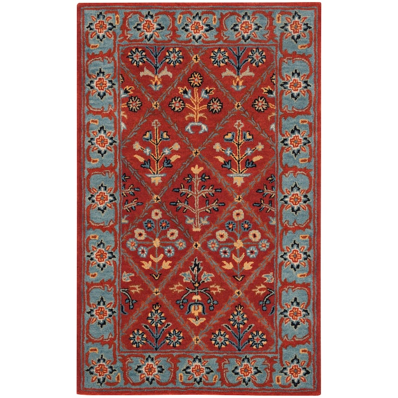 SAFAVIEH Handmade Heritage Overlapping Diamond Traditional Oriental Wool Rug