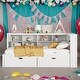 preview thumbnail 2 of 18, 2 Color Wooden Twin Daybed with 2 Drawers, Kids' Bed with Storage Shelf and USB Charging Ports