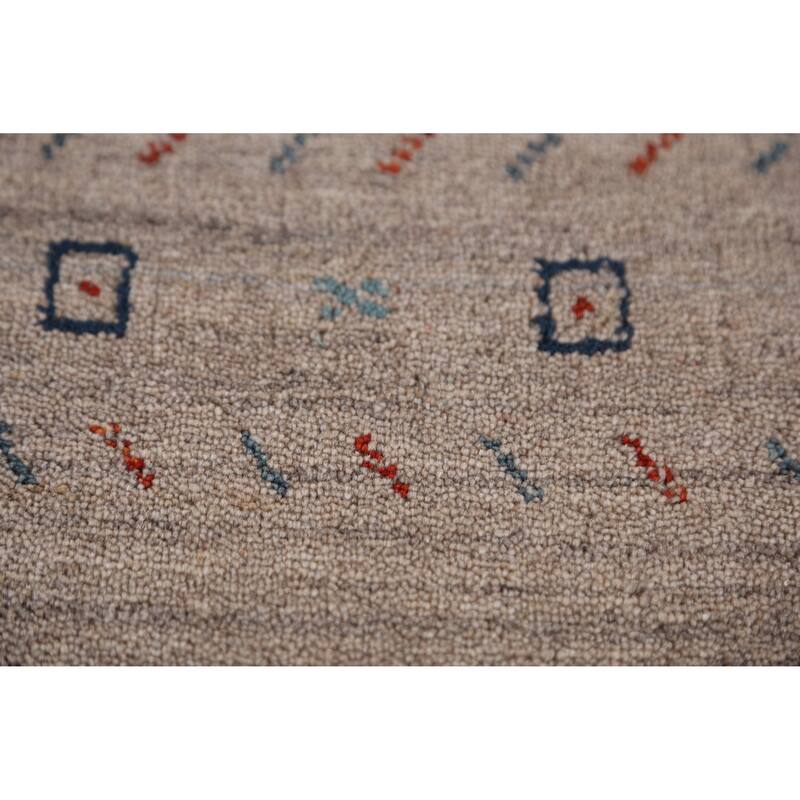 Hand Knotted Oriental 100% Wool Carpet Tribal Animal Pictorial Brown Gabbeh Area Rug - 7' 9'' X 5' 4''