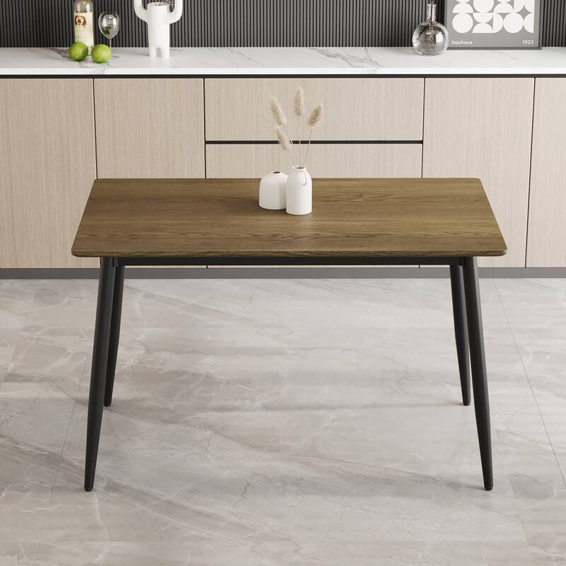 5-Piece Dining Table Set with Soft Velvet Chairs & Wood Grain Tabletop, Kitchen Dining Table, Easy to Clean