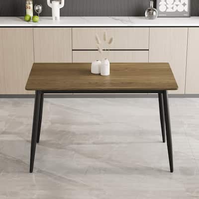 Modern minimalist wood grain tabletop dining table, stylish dining table, kitchen dining table, sturdy and durable, easy