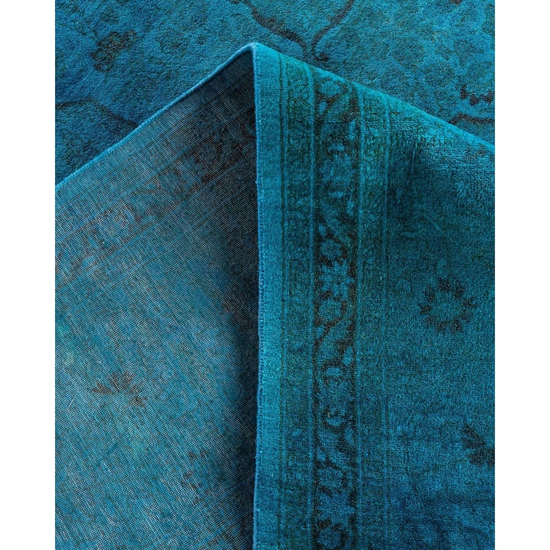 Fine Vibrance One-of-a-Kind Hand-Knotted Area Rug - Blue, 9' 1" x 12' 4" - 9' 1" x 12' 4"