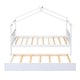 preview thumbnail 7 of 7, White Whimsical Twin Size Wooden House Bed with Trundle - Solid Pine Construction