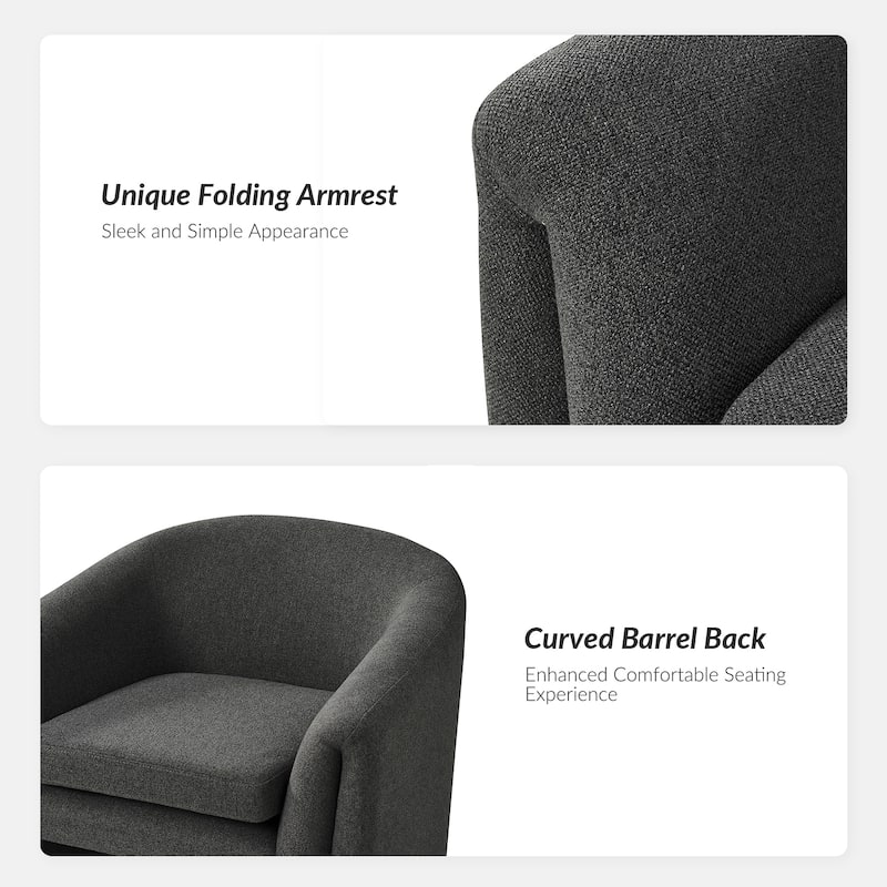 Arturo Modern Upholstered Armchair with Storable Removable Leg Ottoman by HULALA HOME