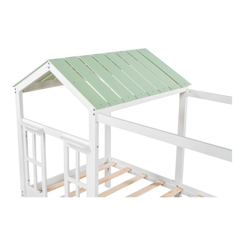 Merax House Bed with Roof, Window and Drawer