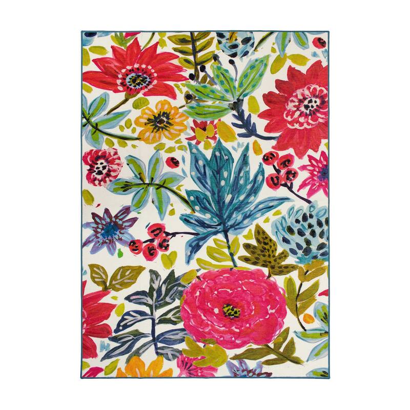 My Magic Carpet Machine Washable Rug Floral Bloom Multicolor