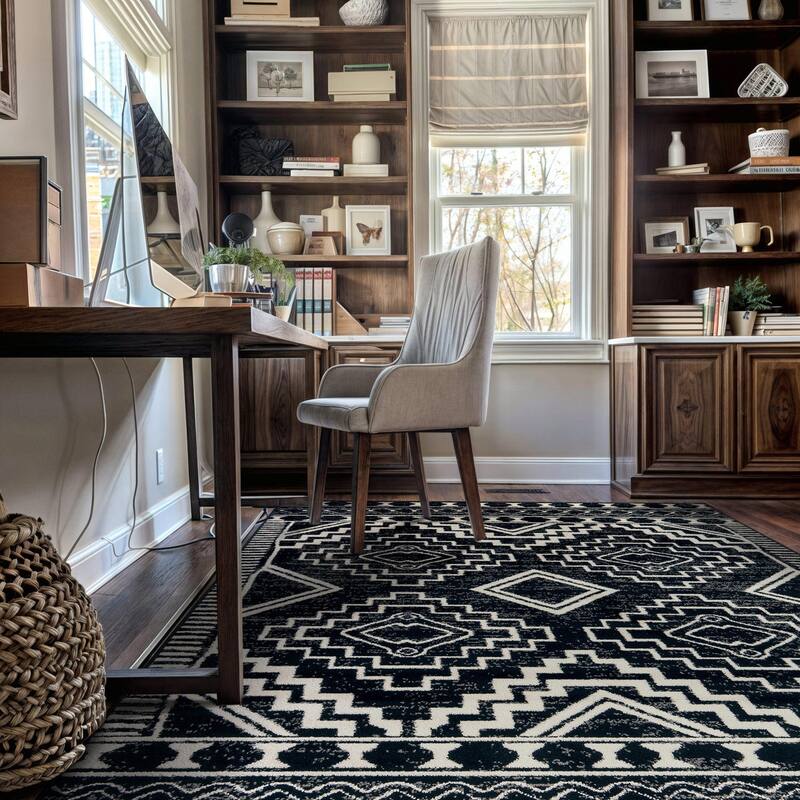 Transitional Bohemian Area Rug, Pet Friendly for Bedroom & Living Room