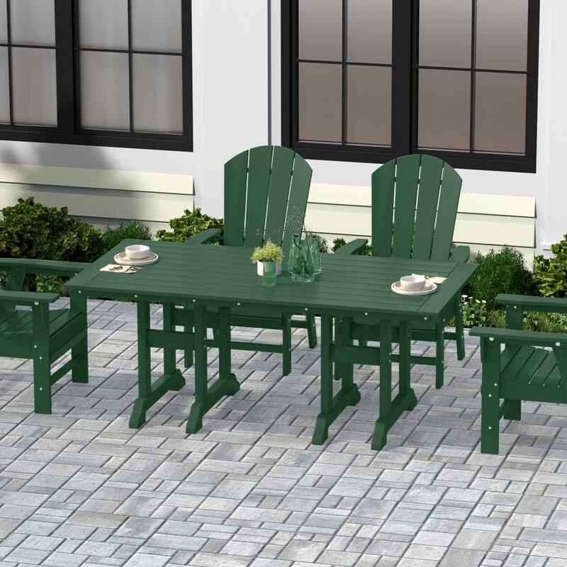 Laguna Hdpe All Weather Outdoor Patio 71" Rectangular Dining Table - Dark Green