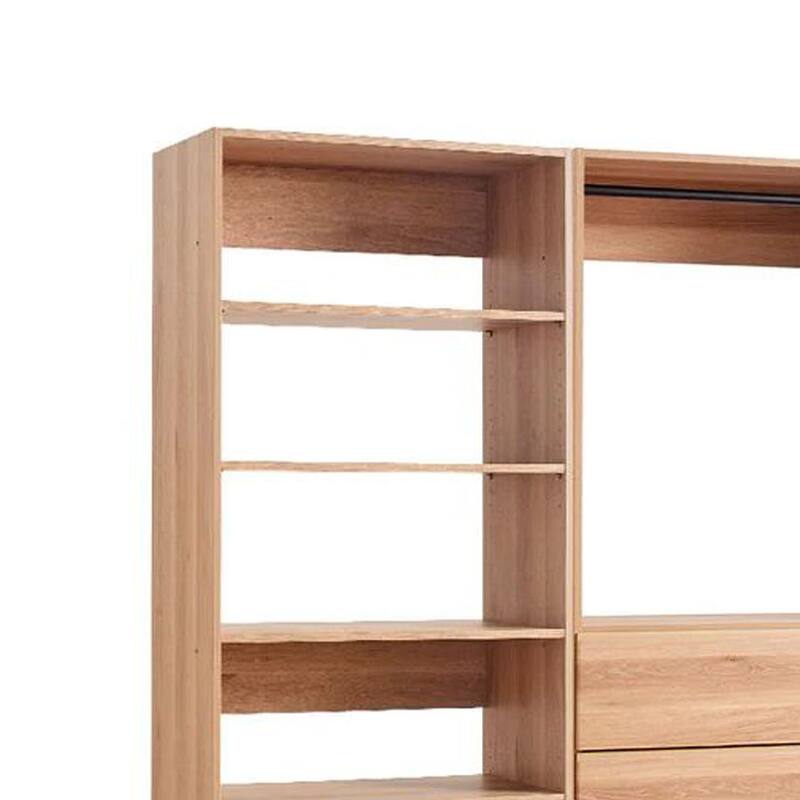 Dee Walk In Closet, Modular Freestanding Storage 9 Shelf 2 Rods Brown