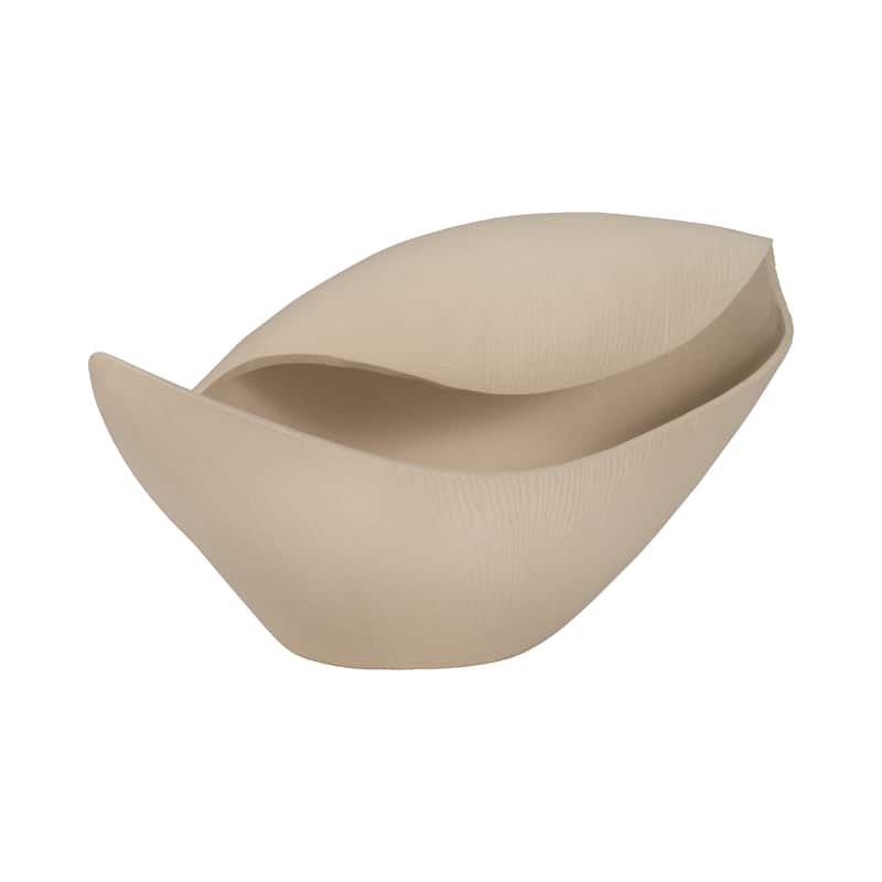 Sculptural Wave Freeform Decorative Bowl for Home Decor - 9", Silver - 17.0"