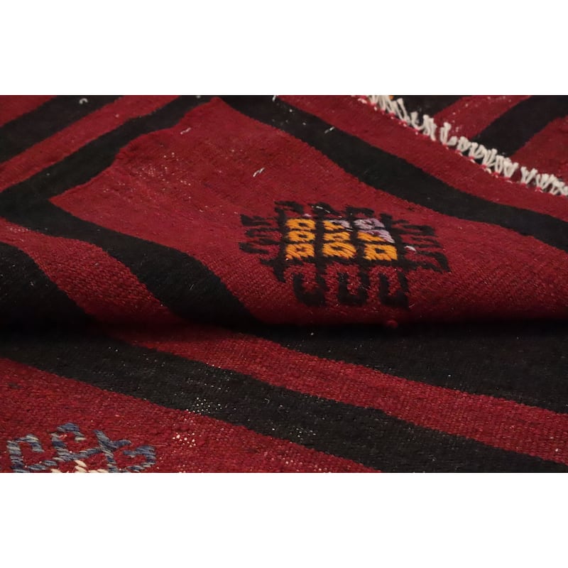 Hand Woven Oriental 100% Wool Carpet Southwestern Tribal Red Kilim Area Rug - 10' 0'' X 6' 0''