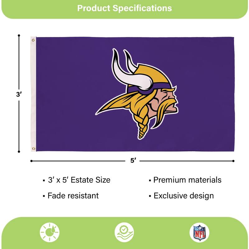 Kansas City Chiefs Single Sided Flag w/ 2 Grommets, 3'x5'