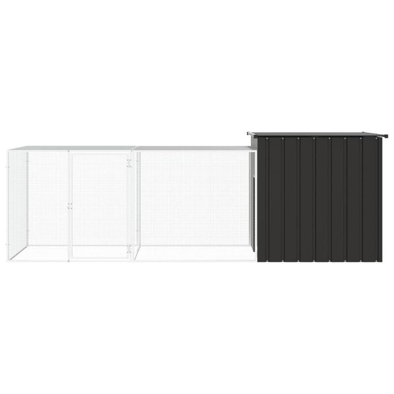 vidaXL Chicken Coop Multipurpose Chicken House with Mesh Cage Galvanized Steel