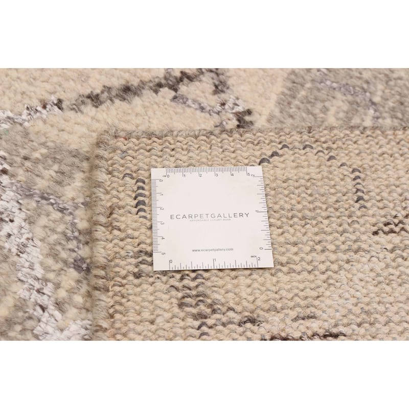 ECARPETGALLERY Hand-knotted Tangier Ivory Silk, Wool Rug - 5'2 x 7'9