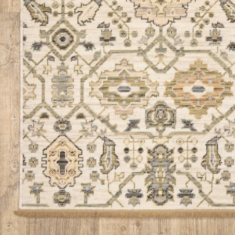Adelaide Old World Nomadic Beige/ Gold Wool Blend Area Rug-