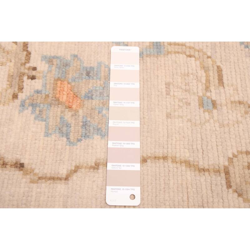 ECARPETGALLERY Hand-knotted Modern Oushak Ivory Wool Rug - 5'1 x 7'11