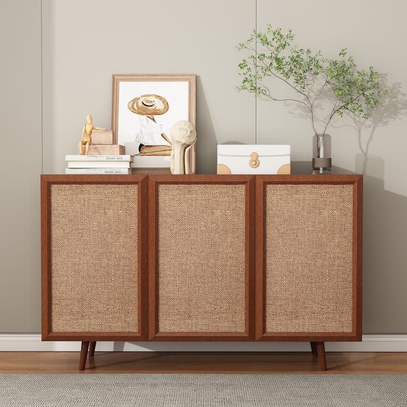 Storage Farmhouse Tv Stand Accent Buffet Sideboard Cabinet