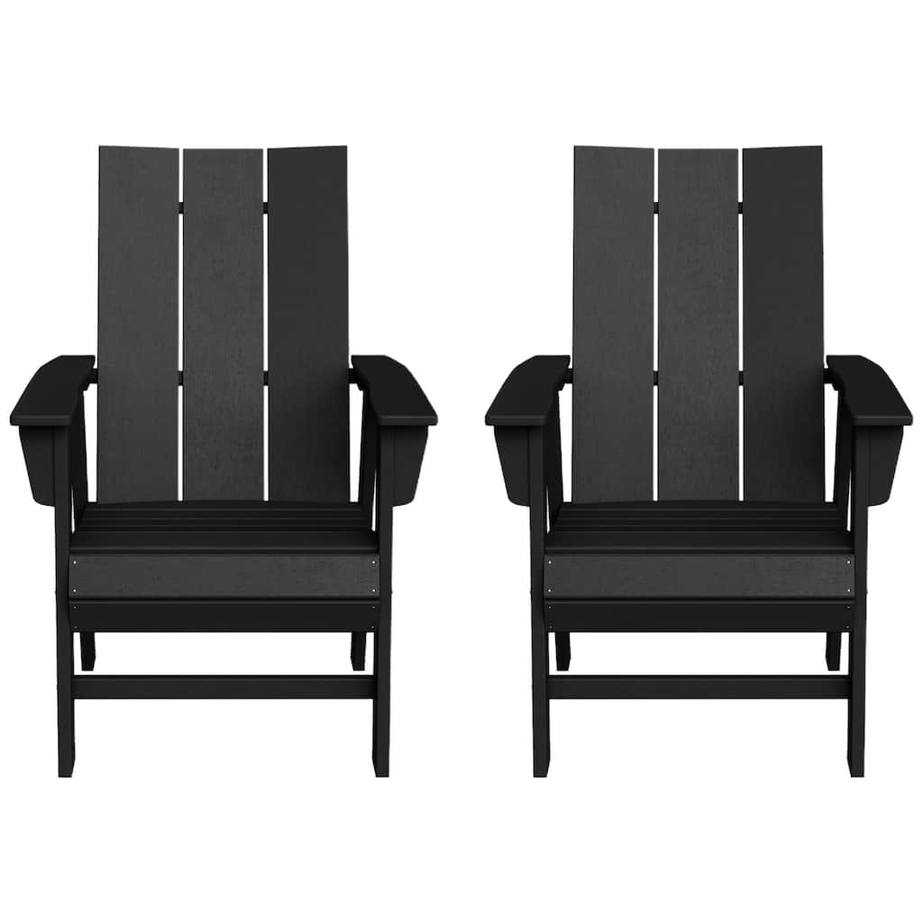 Shoreside Modern Curveback Upright Adirondack Chair (Set of 2)