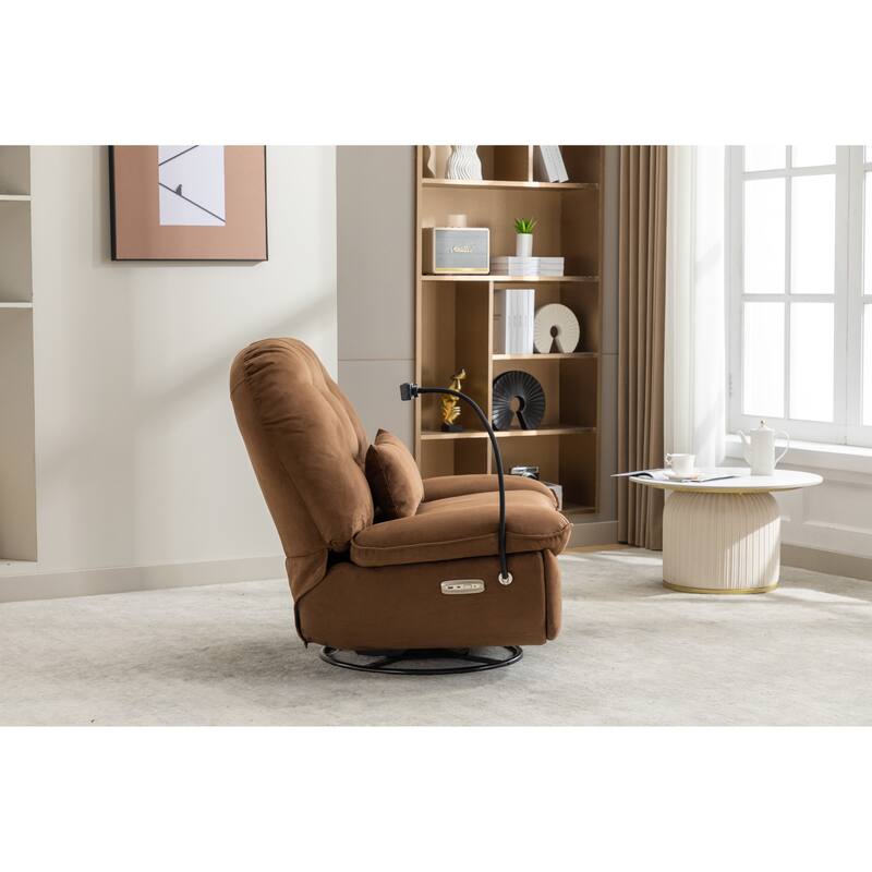 Power Recliner Swivel Chair With USB Charger
