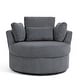 preview thumbnail 158 of 198, 41" W Oversized Accent Barrel Swivel Chair with Moon Storage Ottoman