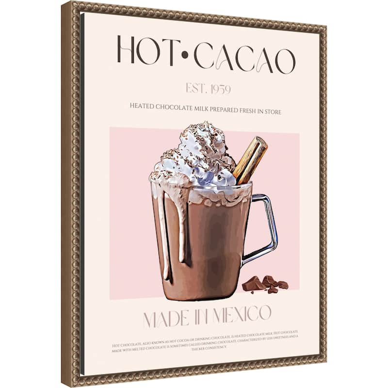 A Mug of Creamy Hot Cacao by Nazma Khokhar (16 x 20 in.), Framed Canvas Wall Art Print