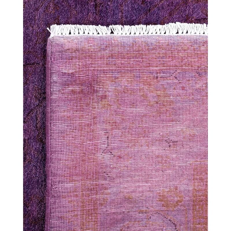 Contemporary Overdyed Wool Hand Knotted Runner - 3' 1" x 10' 3"