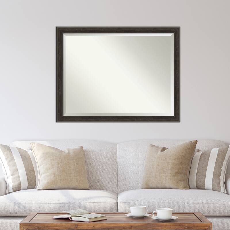 Beveled Wall Mirror - Shipwreck Black Narrow Frame