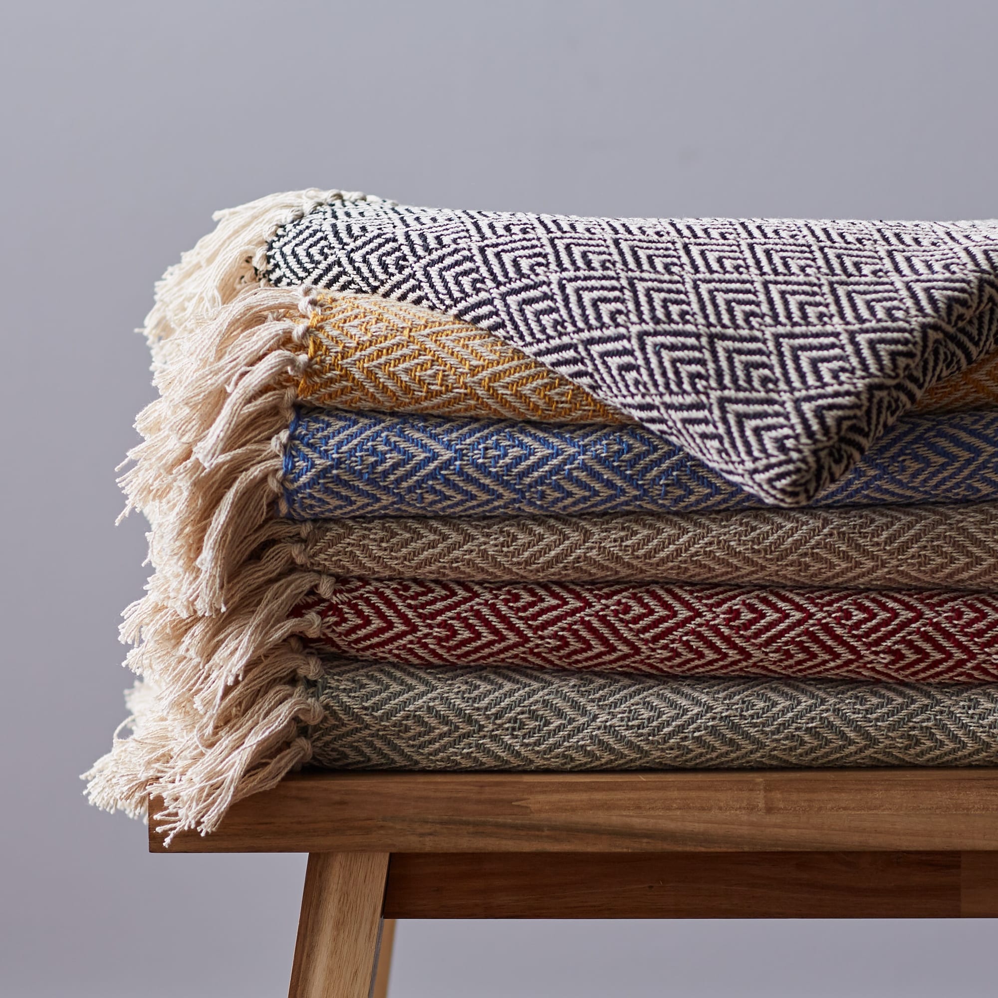 DII Diamond Throw Collection Cotton Woven 50x60 Artichoke
