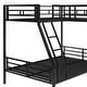 preview thumbnail 14 of 15, Modern L-Shaped Twin over Full Bunk Bed with Twin Size Loft Bed, Black