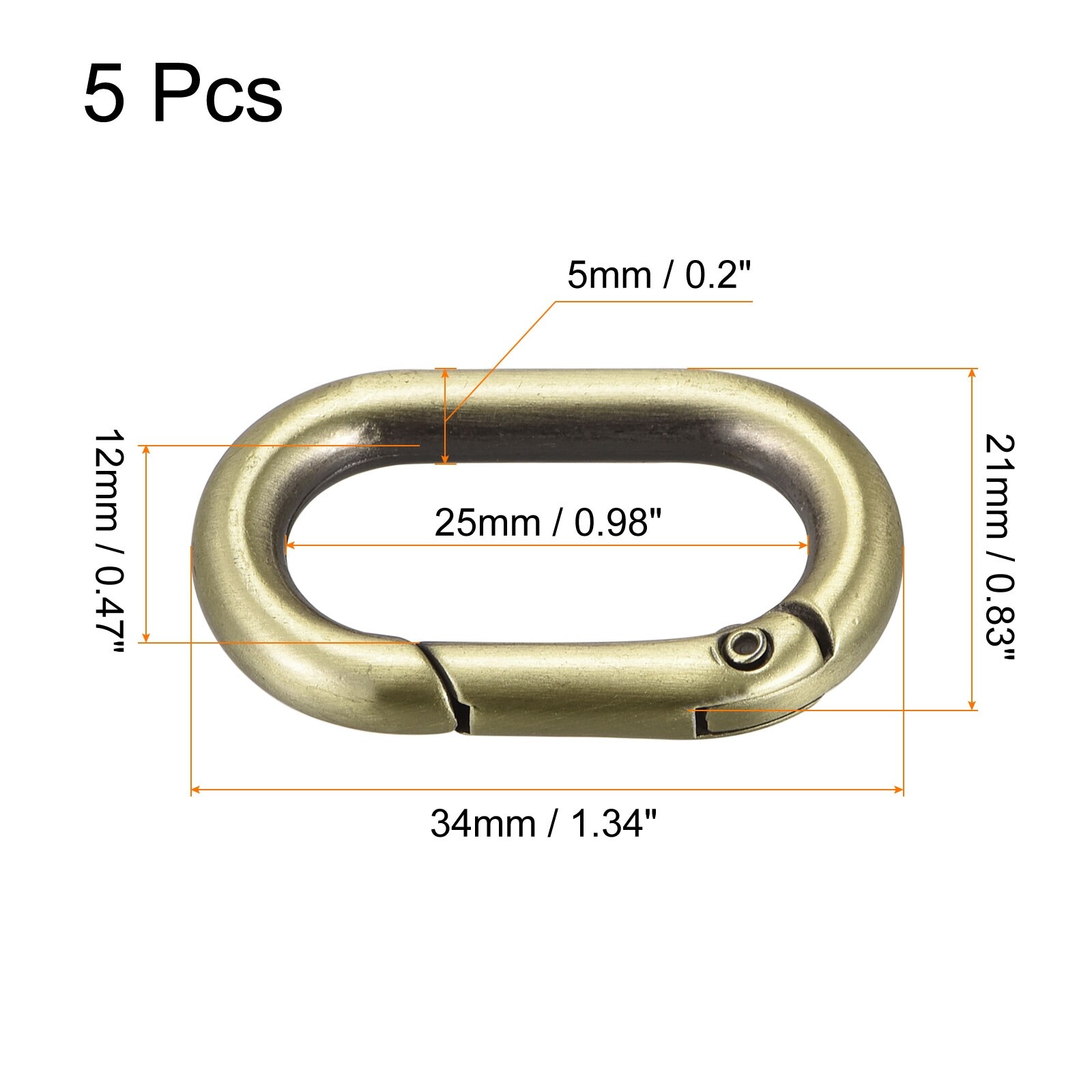 Gold Spring O Rings Metal Keychain Ring Round Carabiner - Temu
