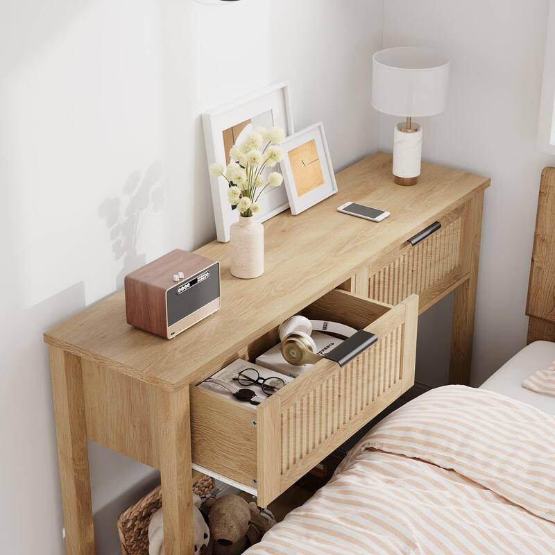43 Inch Wood Console Table with 2 Drawers