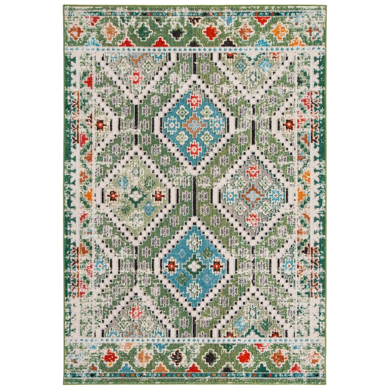 SAFAVIEH, Madison Hortensia Boho Diamond Distressed Rug