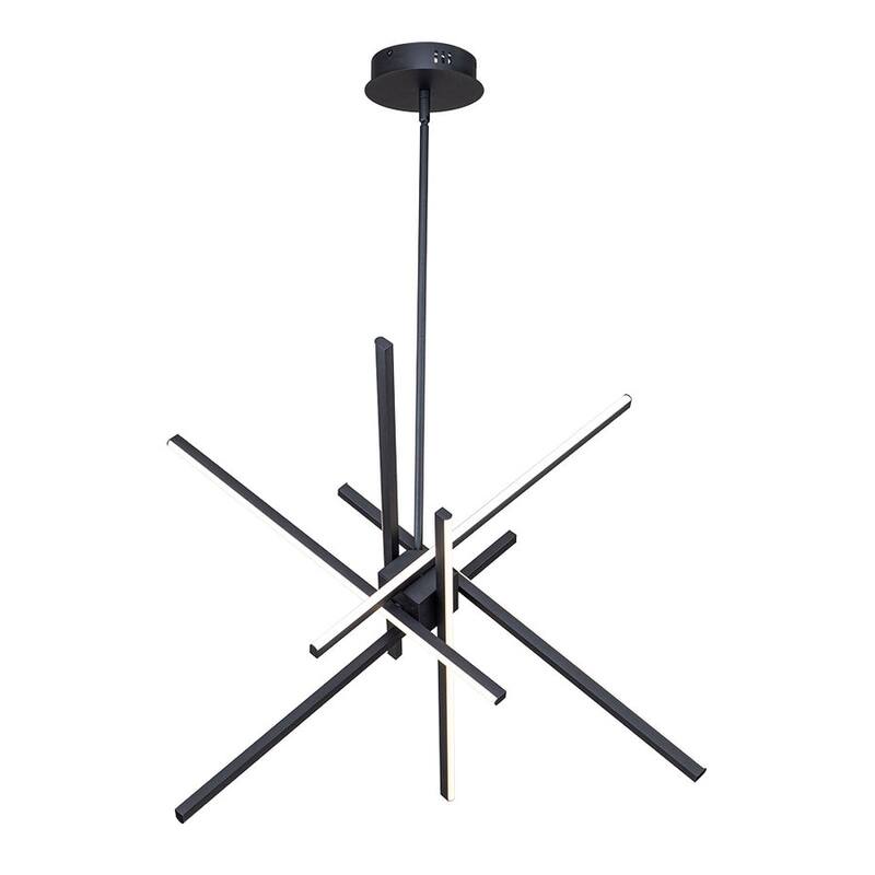 Modern 6-Light Sputnik Linear Dimmable LED Chandelier - 35in