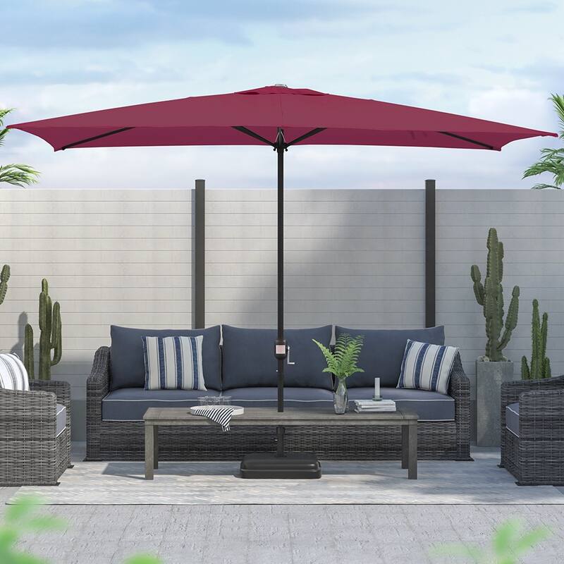 Maypex 10 X 6.5 Feet Rectangular Market Umbrella - Burgundy