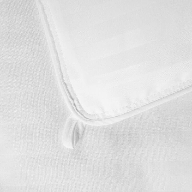 Superior 1 cm Striped Brushed Microfiber Reversible Down Alternative Comforter