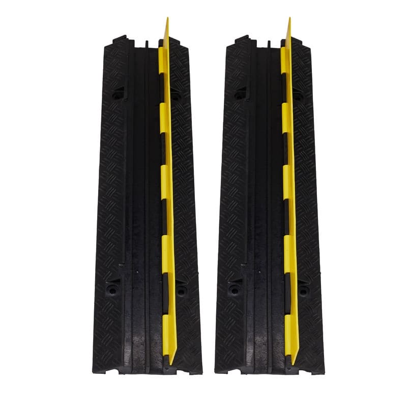 2Pcs 22000 lbs Capacity Driveway Rubber Traffic Speed Bumps Cable - N/A