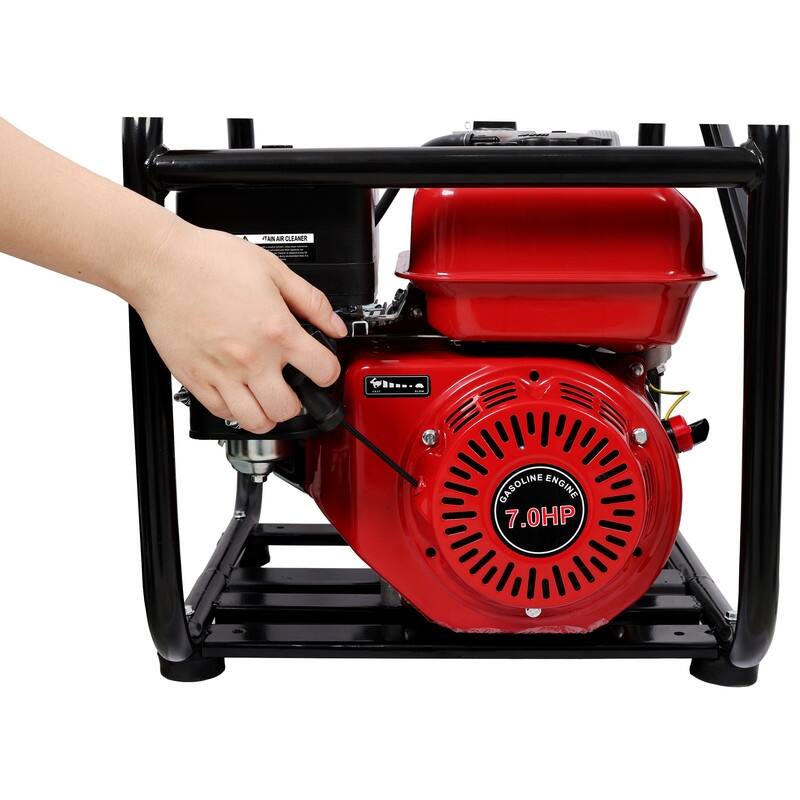 Gas Engine Powered Water Pump 3"Inlet & Outlet, 264GPM Flow, 7HP 212CC EPA Certified, 3in NPT Connector, 25FT Flat Hose