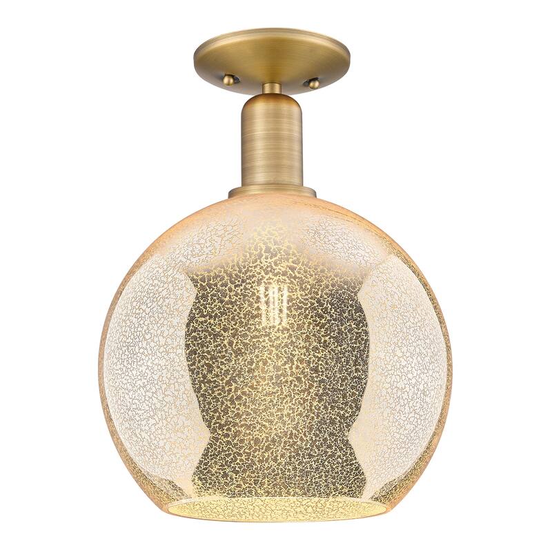 Innovations Lighting Endless Possibilities Arcadia - Athens - 1 Light 10" Semi-Flush Mount - Mercury/Brushed Brass