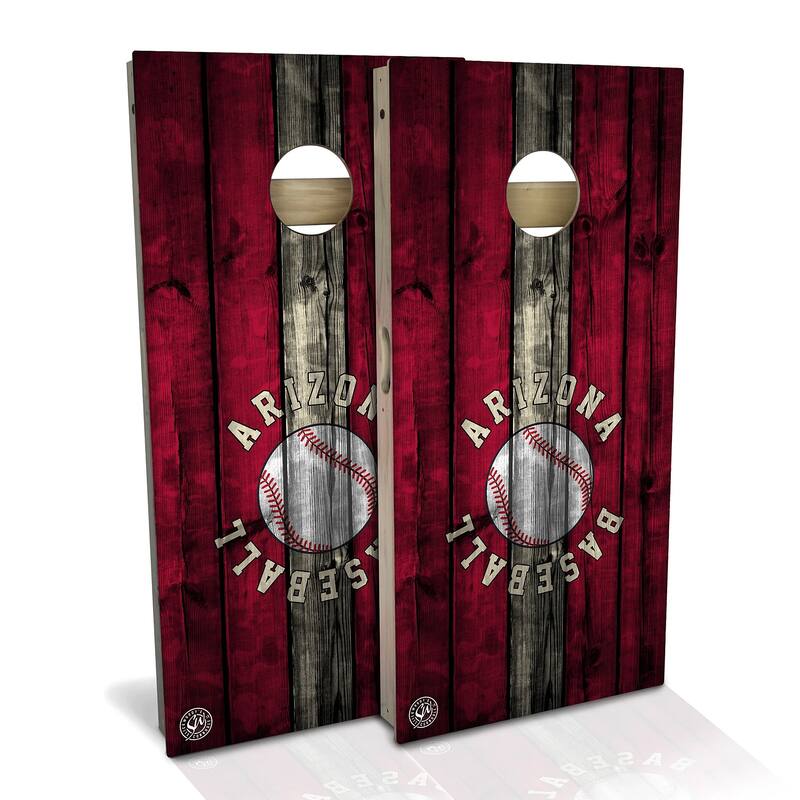 Arizona Baseball Outdoor Cornhole Board Set - Backyard 2x4 - Include Case + Hole Lights