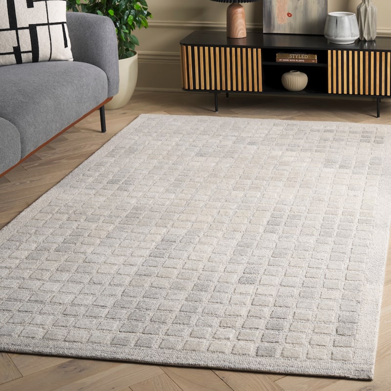 SAFAVIEH Handmade Ebony Rolande Wool Rug - 8' x 10' - Grey